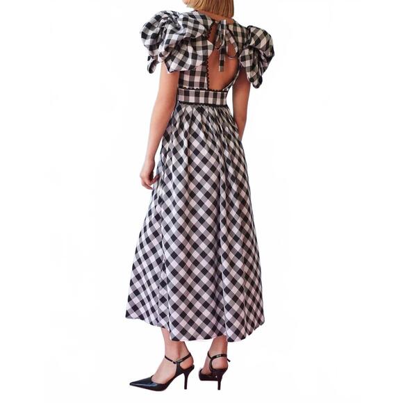 NEW CELIA B curazao vichy dress in black & white - Picture 3 of 4